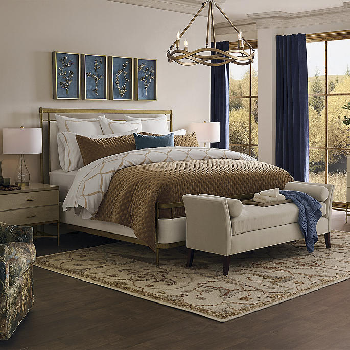 Frontgate Rumi Velvet Quilted Bedding Cotton Sateen Back