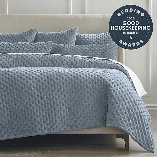 Frontgate Rumi Velvet Quilted Bedding Cotton Sateen Back