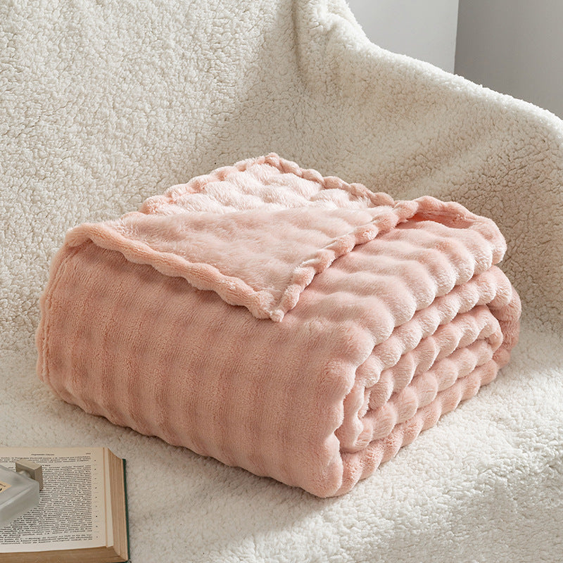 Soft Bubble Flannel Throw Blanket Lightweight Textured