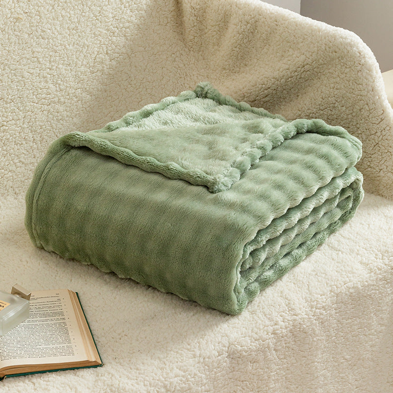 Soft Bubble Flannel Throw Blanket Lightweight Textured