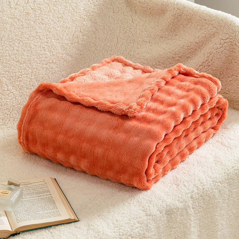 Soft Bubble Flannel Throw Blanket Lightweight Textured