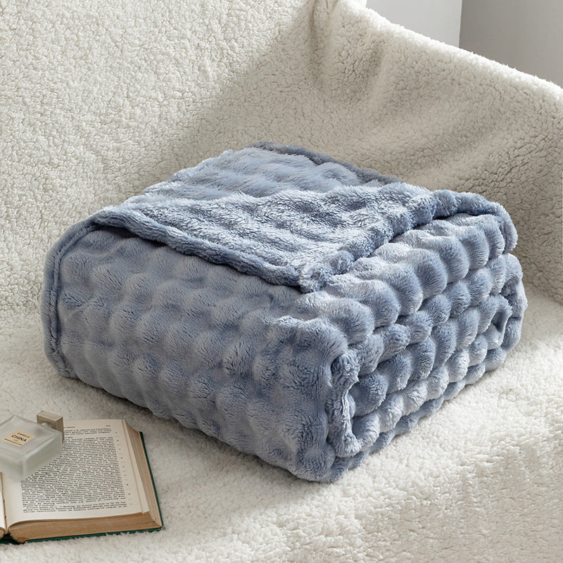 Soft Bubble Flannel Throw Blanket Lightweight Textured