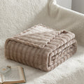 Soft Bubble Flannel Throw Blanket Lightweight Textured