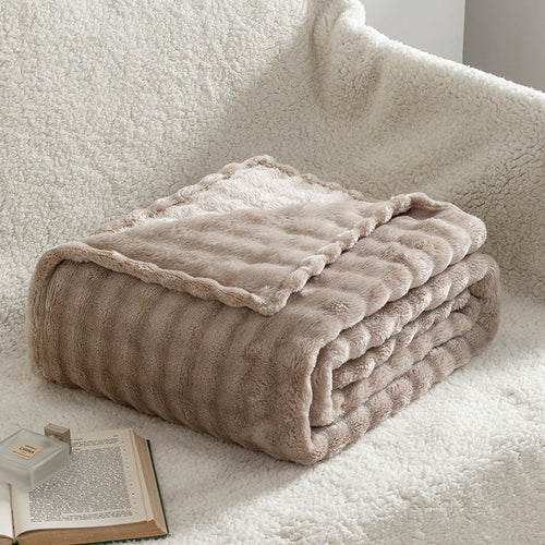 Soft Bubble Flannel Throw Blanket Lightweight Textured